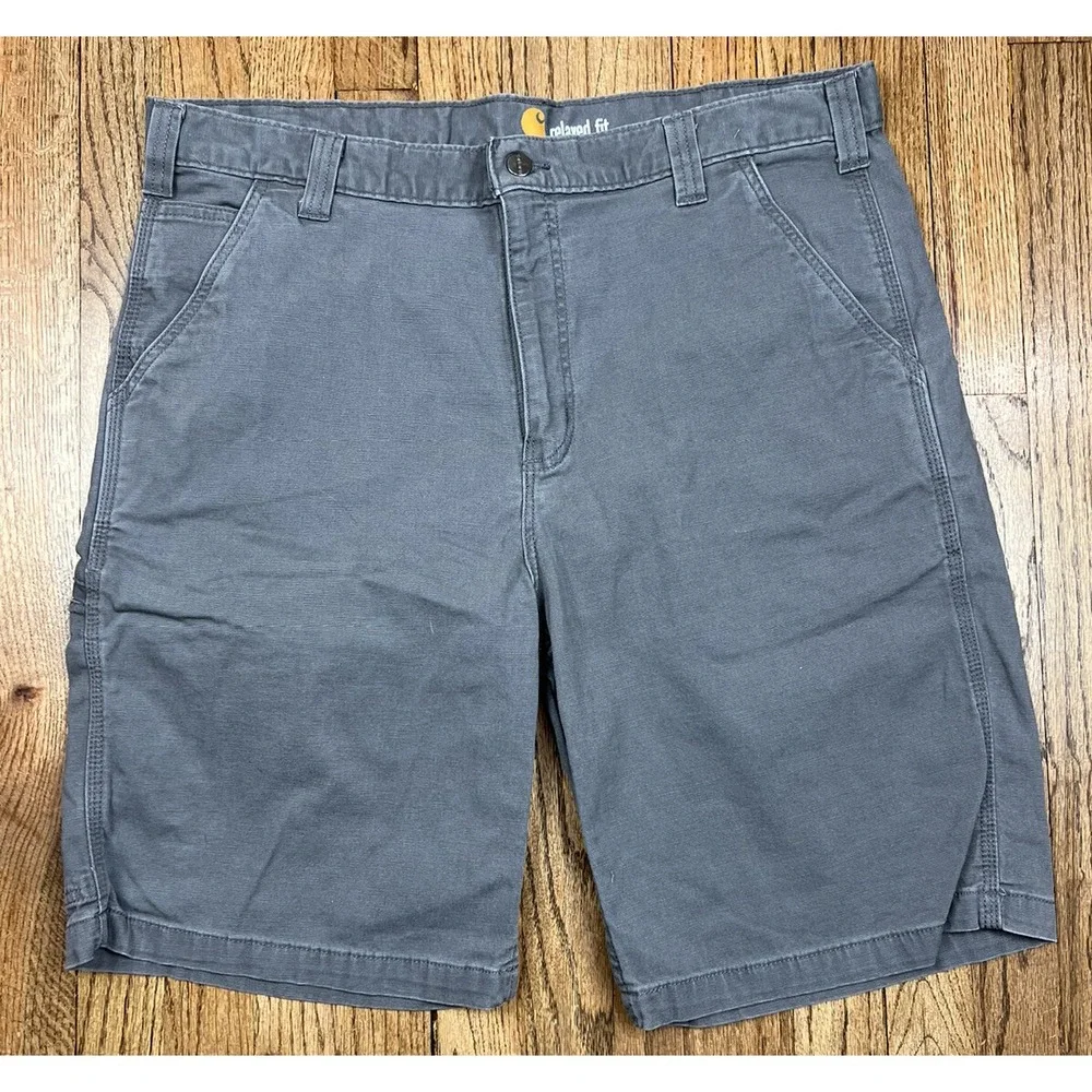 Carhartt‎ Relaxed Fit Chino Work Shorts Men's Size 38 Flat Front Pockets Gray